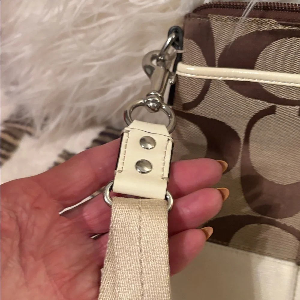 Coach Tan and Cream Swingpack Crossbody Bag